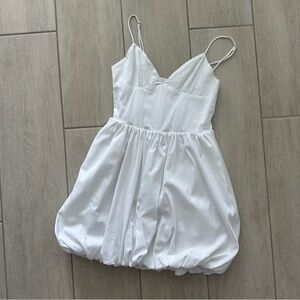 Zara S white poplin bubble dress